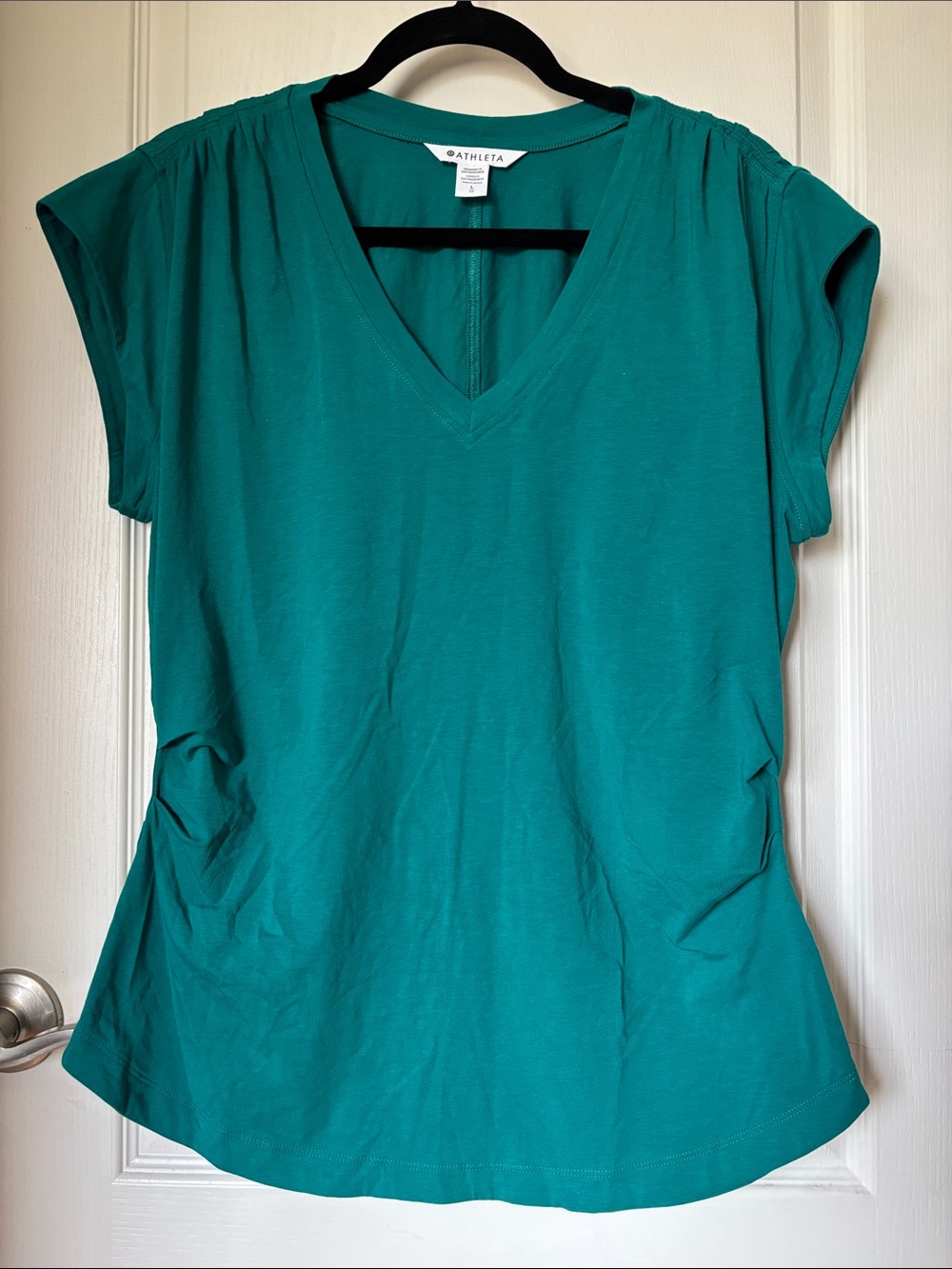 Athleta Green V-Neck Top S